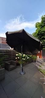 Madsion parasol antraciet incl voet, Tuin en Terras, Ophalen, Zo goed als nieuw, 3 tot 4 meter, Stokparasol