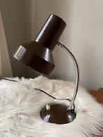 Vintage bruine bureaulamp lamp tafellamp disign, Minder dan 50 cm, Vintage industrie, Ophalen of Verzenden, Metaal