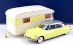 Citroen DS 19 1960 geel & Caravan Digue 1/18 NOREV 181762, Nieuw, Auto, Norev, Verzenden