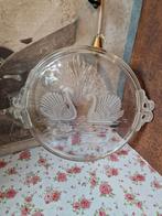 Glazen taartschaal zwanen, Antiek en Kunst, Antiek | Glas en Kristal, Ophalen of Verzenden