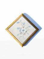 Tegeltje in lijst, bloemetjes, vintage, Verzenden