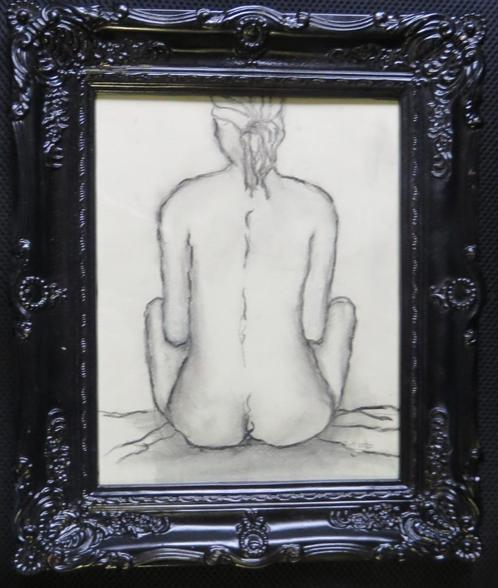 schilderij Vrouwenrug 28x33cm, Huis en Inrichting, Woonaccessoires | Schilderijen, Tekeningen en Foto's, Nieuw, Schilderij, Minder dan 50 cm