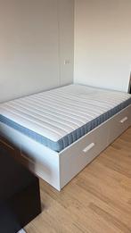 IKEA Brimnes bed met opberglades, Ophalen, Gebruikt, Eenpersoons, Wit
