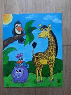 Schilderij Jungle time 24 x 30 cm., Ophalen, Minder dan 50 cm, Oorspronkelijke maker, Nieuw