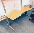 Bureau beuken met leren verstelbare directiestoel en rolkast, Huis en Inrichting, Bureaus, Ophalen, Zo goed als nieuw