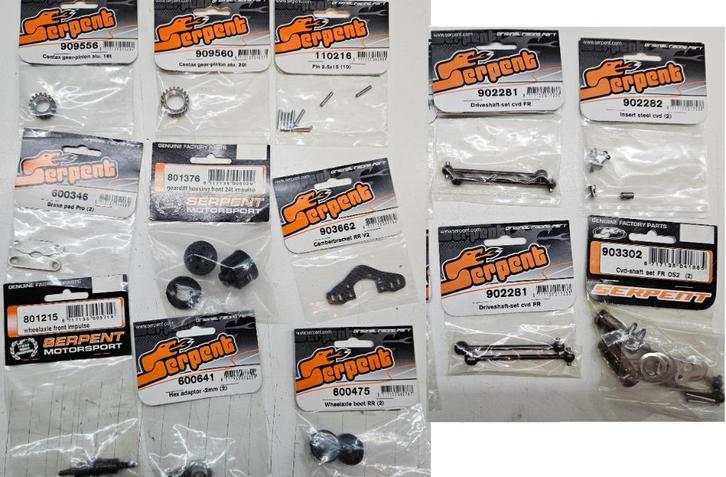 Partij Serpent RC onderdelen nieuw in verpakking, Hobby en Vrije tijd, Modelbouw | Radiografisch | Auto's, Nieuw, Onderdeel, Overige typen