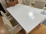 4 Witte Lederen Design Bureaustoelen, Ophalen, Wit, Leer, Zo goed als nieuw