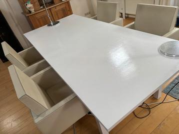 4 Witte Lederen Design Bureaustoelen beschikbaar voor biedingen