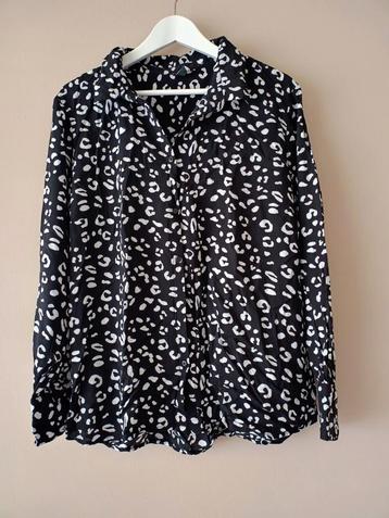 Hema blouse zwart wit XL