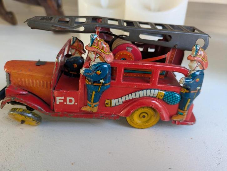 Vintage Brandweerauto, Japan, 1950, Antiek en Kunst, Antiek | Speelgoed, Ophalen of Verzenden