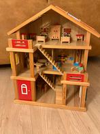 Houten Poppenhuis met Accessoires, Ophalen, Gebruikt