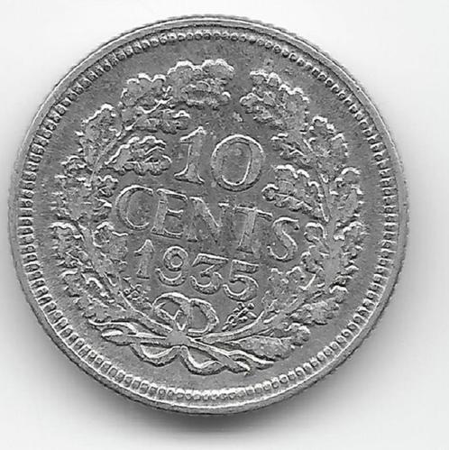 Nederland 10 cent 1935 KM# 163, Postzegels en Munten, Munten | Nederland, Losse munt, 10 cent, Koningin Wilhelmina, Zilver, Verzenden