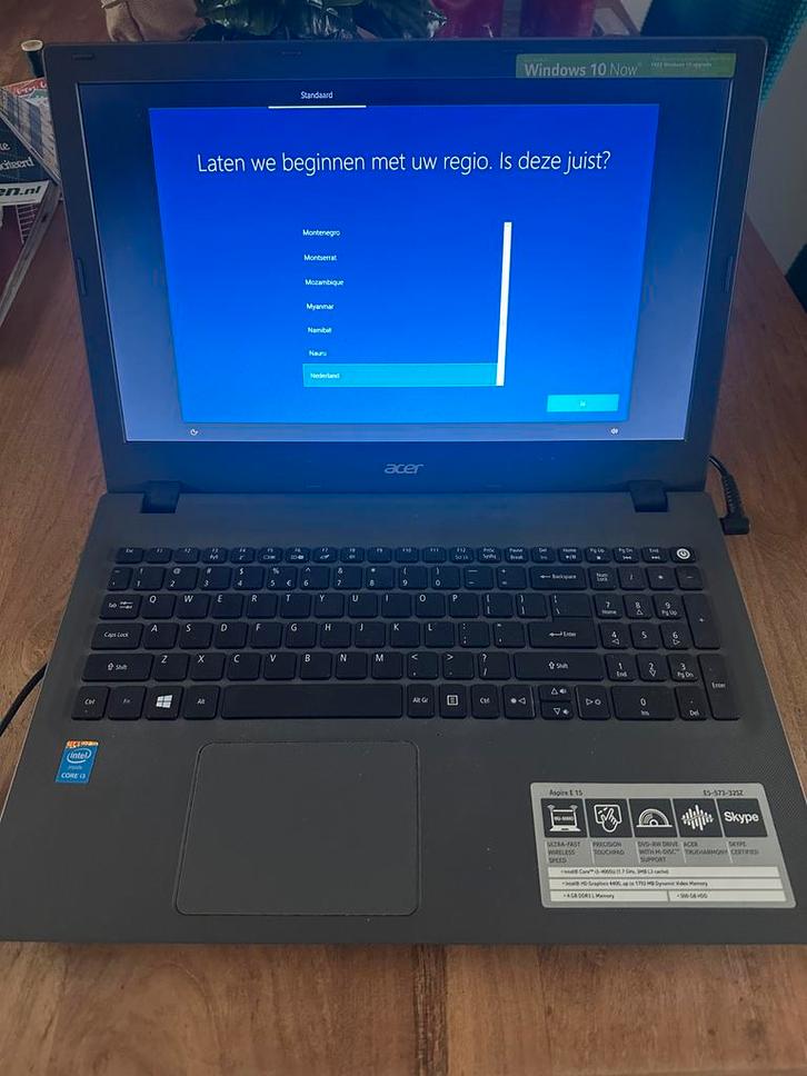 Acer Aspire E 15 laptop met tas, Computers en Software, Windows Laptops, Zo goed als nieuw, 15 inch, HDD, Minder dan 2 Ghz, 4 GB