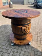 Statafel/bartafel/hoge eettafel van wijnvat en eikenhout, Ophalen, Nieuw, Rond, Hout