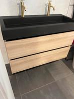 Wastafelmeubelset – Kast + Wastafel + Kranen – Showroommodel, Ophalen, Zo goed als nieuw, Minder dan 100 cm, Wasbak of Wastafel
