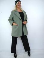 *Abfab Vintage Zachtgroene Wollen Mantel 40*, Ophalen of Verzenden, Zo goed als nieuw, Maat 38/40 (M), Groen