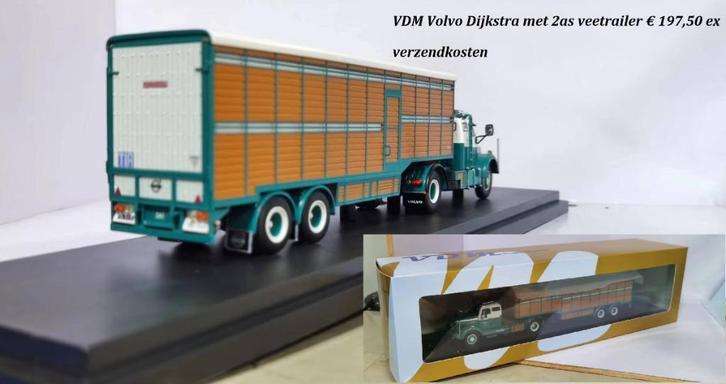 VDM volvo n88 dijkstra met klassieke veetrailer, Hobby en Vrije tijd, Modelauto's | 1:50, Nieuw, Bus of Vrachtwagen, Overige merken