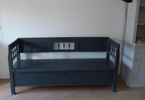 Oude houten klepbank, Huis en Inrichting, Banken | Bankstellen, Gebruikt, Rechte bank, Driepersoons, 150 tot 200 cm, Minder dan 75 cm