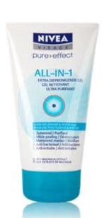 Nivea visage pure effect all-in-1 extra diepreinigende gel., Ophalen of Verzenden, Nieuw, Gehele gezicht, Verzorging
