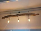 Boomstam Lamp met sfeervolle lampen, Huis en Inrichting, Lampen | Hanglampen, Ophalen, Rustiek, Zo goed als nieuw, Minder dan 50 cm
