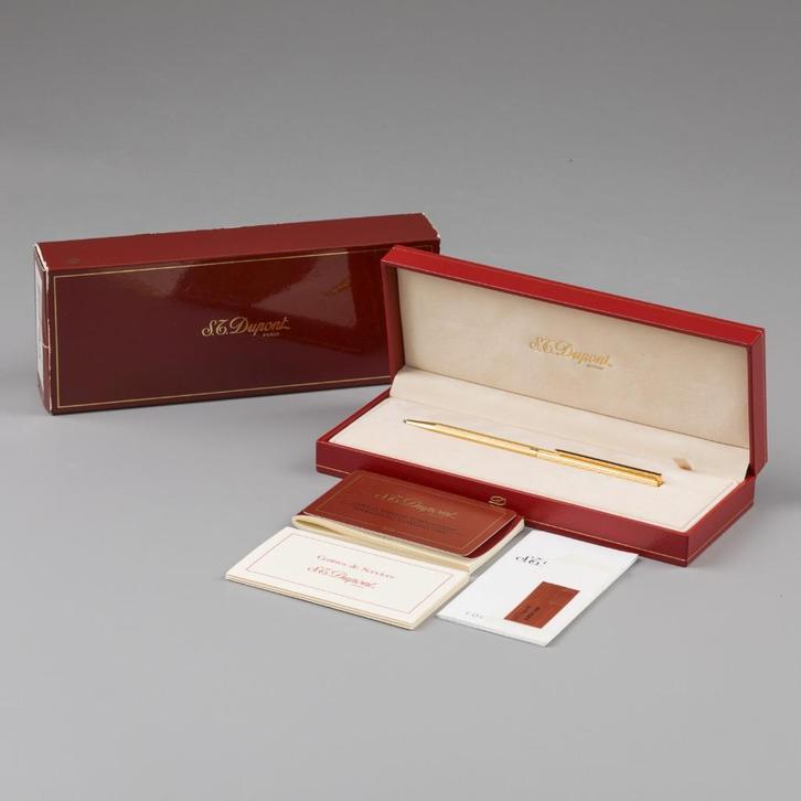 S.T. Dupont Stylo a Bille Classique Ballpoint Gold Plated, Verzamelen, Pennenverzamelingen, Zo goed als nieuw, Balpen, Overige merken