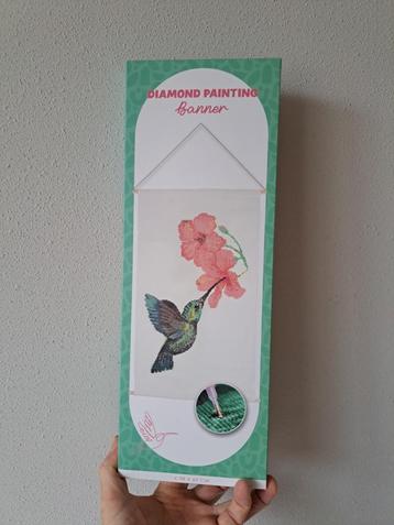 Banner met Kolibrie diamond painting 38x60cm ONGEOPEND beschikbaar voor biedingen