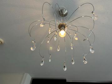 Stijlvolle Hanglamp met glazen Kristallen beschikbaar voor biedingen