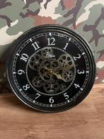 Mooie wandklok met (werkende) tandwielen, 37,5 cm breed, Ophalen of Verzenden, Zo goed als nieuw, Wandklok