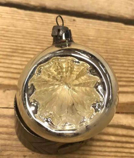 Vintage kerstbal zilverkleurig, Diversen, Kerst, Ophalen of Verzenden