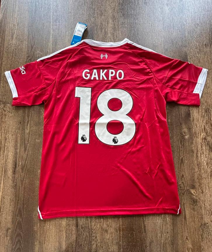 Liverpool Premier League shirt 25/26 - Gakpo #18 - Maat L, Sport en Fitness, Voetbal, Zo goed als nieuw, Shirt, Verzenden