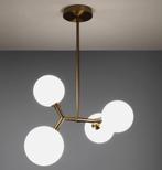 Hanglamp met 4 glazen bollen, Ophalen of Verzenden, Zo goed als nieuw, Glas, Minder dan 50 cm