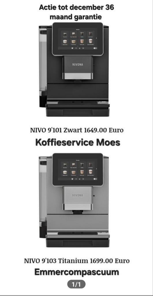 Nieuw Nivona 9101 en 9103 topmodel, Witgoed en Apparatuur, Koffiezetapparaten, Zo goed als nieuw, Koffiebonen, Koffiemachine, 10 kopjes of meer