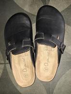 Leren Oyanda Sandalen/Muiltjes/slippers maat 39, Oyanda, Zwart, Zo goed als nieuw, Sandalen of Muiltjes