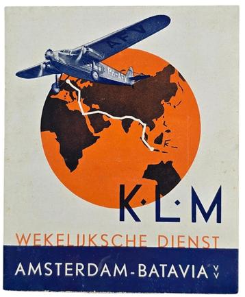 Flyer - KLM Wekelijksche Dienst Amsterdam Batavia (1931) beschikbaar voor biedingen
