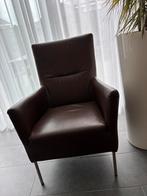 Fauteuils bruin leer 2 stuks, Huis en Inrichting, Fauteuils, Ophalen, Gebruikt, Minder dan 75 cm, Leer