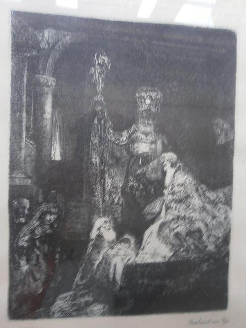 Opdracht i/d Tempel Nadruk Ets van Rembrandt van Rijn, Antiek en Kunst, Antiek | Religie, Ophalen