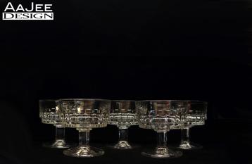 5 Champagnecoupes – Fidenzo Italy – Loodkristal beschikbaar voor biedingen