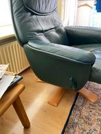 Leren Relaxfauteuil met Voetenbank, Huis en Inrichting, Fauteuils, Ophalen, Gebruikt, Leer, 75 tot 100 cm