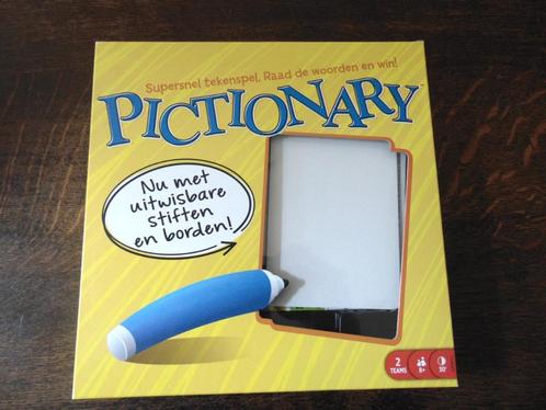 Pictionary Spel van Mattel, Hobby en Vrije tijd, Gezelschapsspellen | Overige, Zo goed als nieuw, Een of twee spelers, Drie of vier spelers