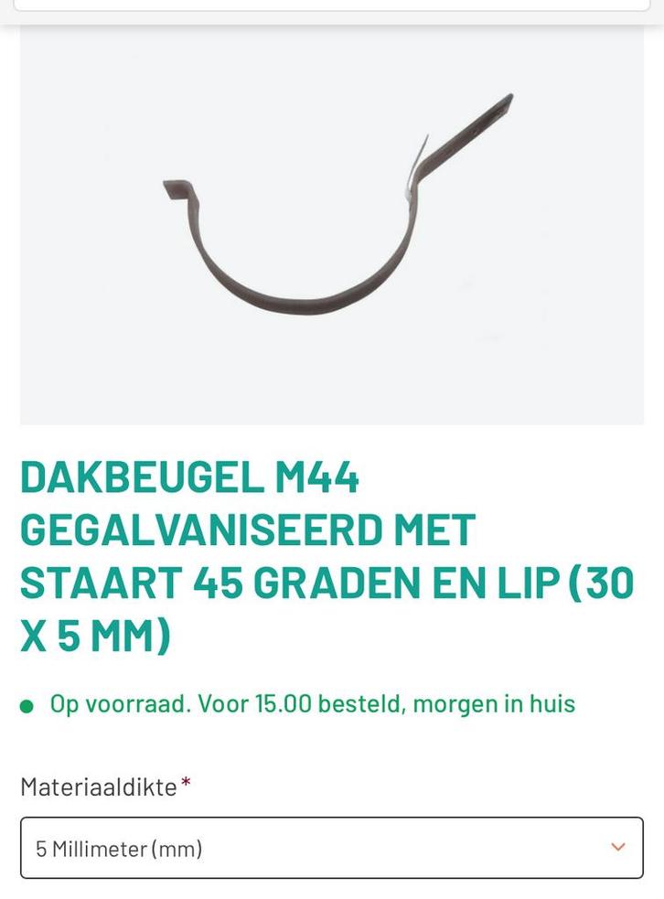90 Dakbeugels M44 Gegalvaniseerd met staart en lip, Doe-het-zelf en Verbouw, Dakpannen en Dakbedekking, Nieuw, Overige typen, Metaal