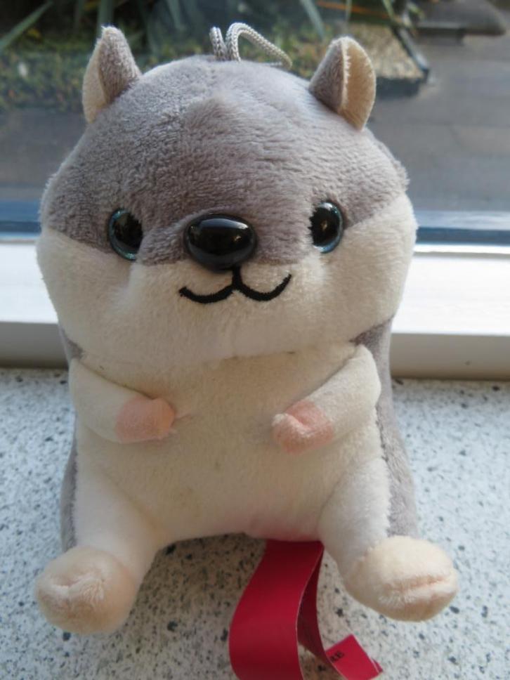 Grijs wit velours Hamster blauwe glitterogen Gamble Pleasure, Kinderen en Baby's, Speelgoed | Knuffels en Pluche, Zo goed als nieuw