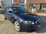 Audi A3 2.0 Sportback Autom / leer: nwe Apk, Auto's, Beige, 4 cilinders, 1984 cc, Blauw