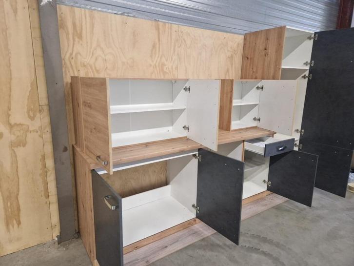 Keuken Delina, Huis en Inrichting, Keuken | Complete keukens, Nieuw, Enkelwandige keuken, Grijs, Overige materialen, Hoogglans of Gelakt