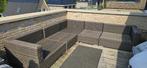Grote rotan/wicker loungebank 280x280 cm - zonder kussens, Tuin en Terras, Tuinsets en Loungesets, Ophalen, Kunststof, Gebruikt