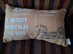 Jute kussen kerstafbeelding ., Diversen, Ophalen of Verzenden, Zo goed als nieuw