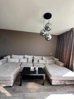 Velvet champagne U Lounge Bank, Huis en Inrichting, Banken | Bankstellen, Ophalen, Hoekbank, 300 cm of meer, Zo goed als nieuw