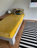 Mooi houten modern bed grijs 90x200cm plus matras nieuw, Grijs, 90 cm, Eenpersoons, Zo goed als nieuw