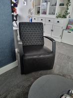 Grijze fauteuil  met stalen leuningen, Ophalen, Gebruikt