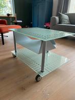 Melkglazen design tv meubel annex bijzettafel, Huis en Inrichting, Tafels | Salontafels, Ophalen, Minder dan 50 cm, 50 tot 100 cm