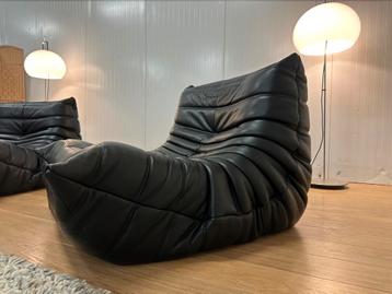 Nieuwstaat Ligne Roset Togo 1-zits – Leer Zwart Origineel beschikbaar voor biedingen